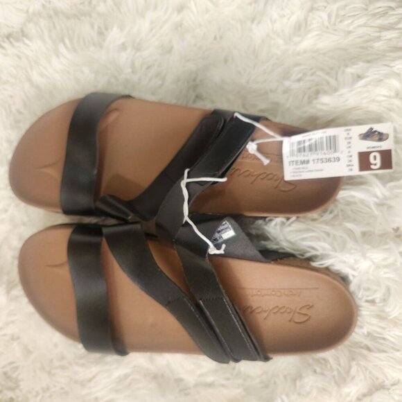 Skechers Arch Step Womens Black Sandals Size 9 With Memory Foam & Cork Sole - Picture 6 of 6